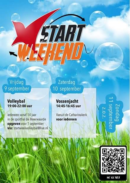 Startweekend Barneveld 9, 10 en 11 september 2022